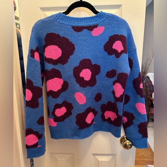 Lilly Pulitzer Blue/Pink/Maroon Ferrara Sweater. Acrylic/Nylon/Wool Blend.Size M - Picture 5 of 6